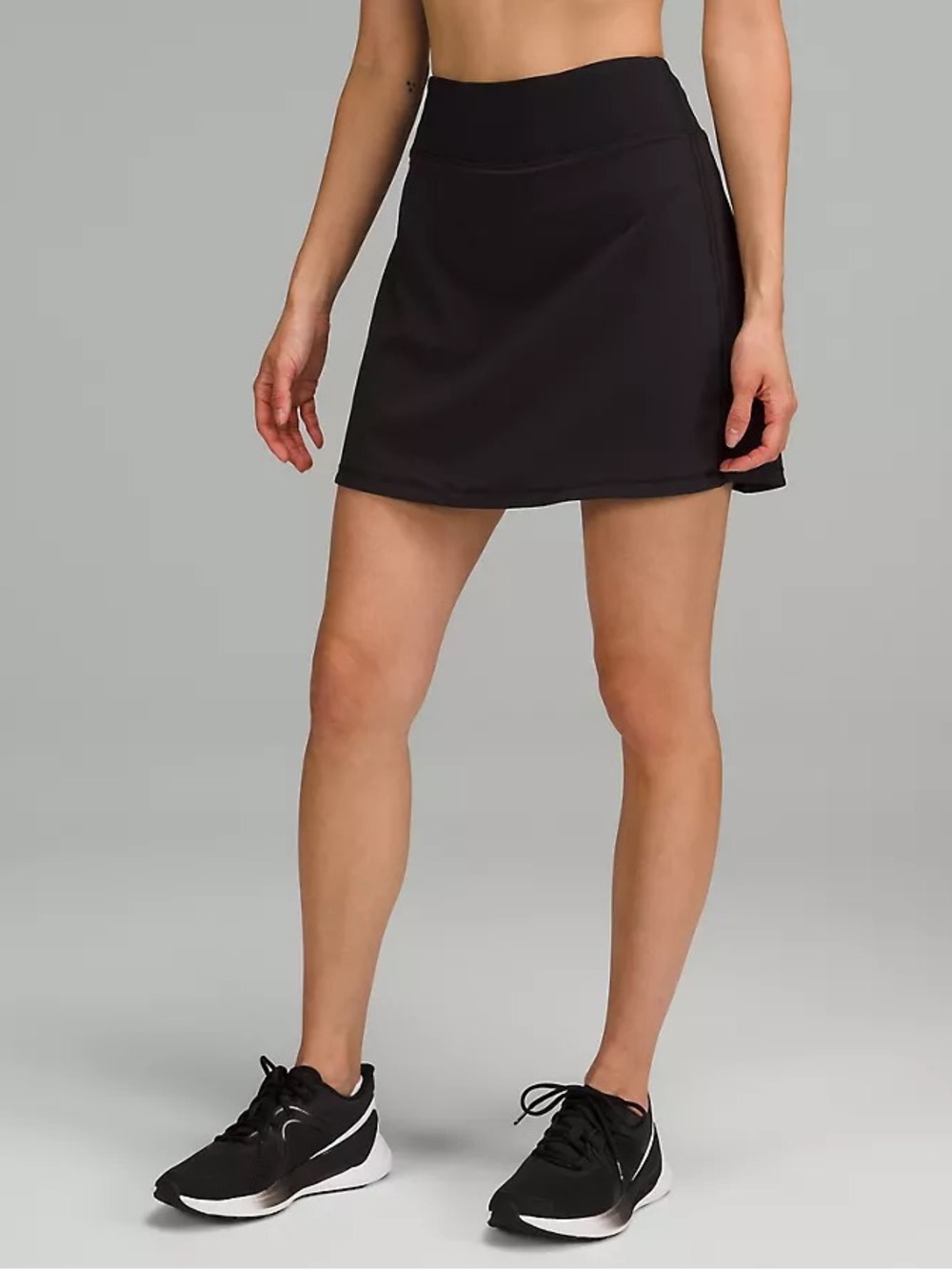Lululemon Black Pace Rival Mid-Rise Tennis Skirt *Extra Long size 8